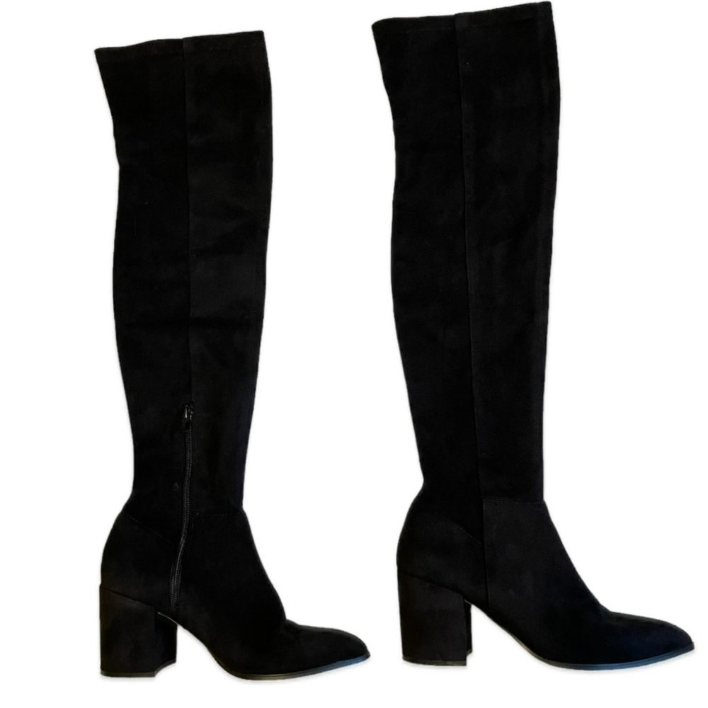 Steve Madden Jacey over-the-Knee Black Microsuede Boots Women's Size 7.5 - Picture 7 of 11